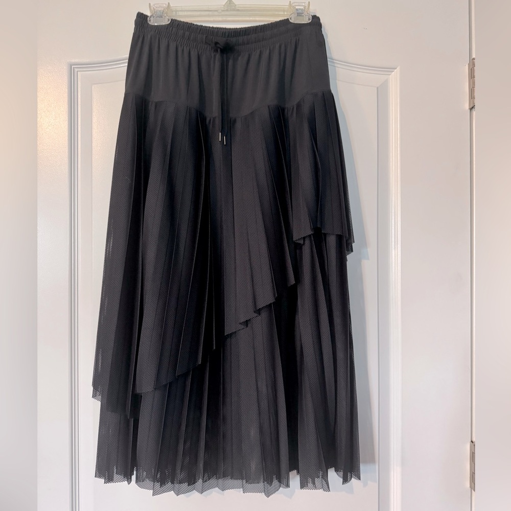 Zella Black mesh Layered Maxi Skirt